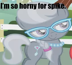 Size: 659x593 | Tagged: suggestive, derpibooru import, edit, edited screencap, editor:undeadponysoldier, screencap, apple bloom, silver spoon, pony, call of the cutie, bedroom eyes, cropped, female, flank, horny, implied shipping, implied silverspike, implied spike, implied straight, male, naughty, solo focus, wrong aspect ratio