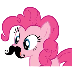 Size: 894x894 | Tagged: safe, artist:coolez, derpibooru import, pinkie pie, earth pony, pony, spike at your service, facial hair, female, mare, missing cutie mark, moustache, simple background, solo, transparent background, vector