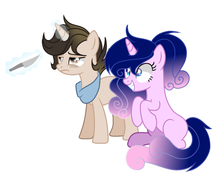 Size: 1906x1528 | Tagged: safe, artist:thesmall-artist, derpibooru import, oc, oc:lisa, unofficial characters only, pony, unicorn, female, knife, magic, mare, simple background, tired, transparent background