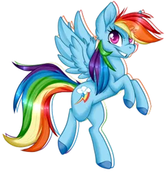 Size: 560x575 | Tagged: safe, artist:teeny16, derpibooru import, rainbow dash, pony, cute, dashabetes, grin, simple background, smiling, solo, spread wings, transparent background, wings