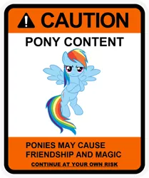 Size: 900x1078 | Tagged: safe, artist:gn33101, derpibooru import, rainbow dash, pegasus, pony, caution sign, female, looking at you, mare, solo, warning