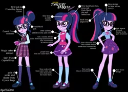 Size: 3314x2367 | Tagged: safe, artist:aryatheeditor, derpibooru import, sci-twi, twilight sparkle, equestria girls, equestria girls series, friendship games, spoiler:eqg specials, amulet, belt, bowtie, clothes, crystal prep academy uniform, cutie mark, element of generosity, element of honesty, element of kindness, element of laughter, element of loyalty, element of magic, elements of harmony, evolution, geode of telekinesis, glasses, grin, hair bun, jewelry, magic, magical geodes, mary janes, pleated skirt, ponytail, preview, school uniform, shoes, skirt, smiley face, smiling, socks