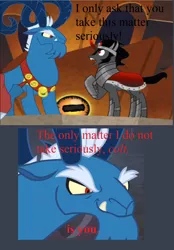 Size: 924x1324 | Tagged: safe, derpibooru import, edit, edited screencap, screencap, grogar, king sombra, pony, sheep, unicorn, the beginning of the end, 2019, cropped, crystal ball, evil grin, evil lair, grin, grogar's lair, grogar's orb, guardians of the galaxy, lair, male, ram, smiling, smirk, thanos
