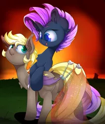 Size: 823x971 | Tagged: safe, artist:madacon, derpibooru import, oc, oc:midnight song, oc:pockets, bat pony, pony, unicorn, fanfic, bat pony oc, bat wings, clothes, duo, fanfic art, fanfic cover, see-through, wings