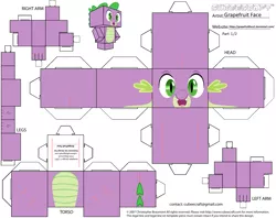 Size: 2979x2354 | Tagged: artist:grapefruitface1, arts and crafts, craft, cubeecraft, derpibooru import, dragon, papercraft, part 1, part of a set, printable, safe, solo, spike