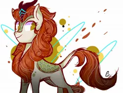 Size: 2048x1536 | Tagged: safe, artist:pinweena30, derpibooru import, autumn blaze, kirin, season 8, sounds of silence, spoiler:s08, awwtumn blaze, cute, female, happy, image, jpeg, looking at you, no pupils, signature, solo, wallpaper