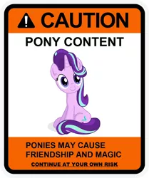 Size: 900x1078 | Tagged: safe, artist:gn33101, derpibooru import, starlight glimmer, pony, unicorn, the crystalling, c:, caution sign, cute, exploitable, female, glimmerbetes, mare, sitting, smiling, solo, template, vector, warning