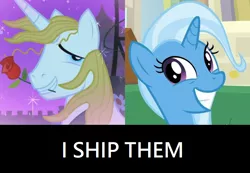 Size: 788x546 | Tagged: safe, derpibooru import, edit, prince blueblood, trixie, pony, all bottled up, the best night ever, bluetrix, female, male, shipping, shipping domino, straight, why