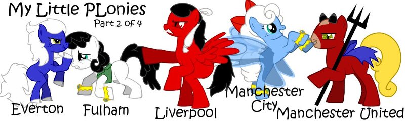 Size: 1000x300 | Tagged: safe, derpibooru import, ponified, pony, everton, football, fulham, liverpool, manchester city, manchester united, premier league, sports