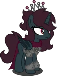 Size: 1280x1710 | Tagged: safe, artist:fletcherthehuntress, derpibooru import, oc, oc:raevyn nekrosis, alicorn, bat pony, bat pony alicorn, pony, vampire, vampony, alicorn oc, armor, bat wings, crown, female, horn, jewelry, mare, regalia, simple background, solo, transparent background, wings