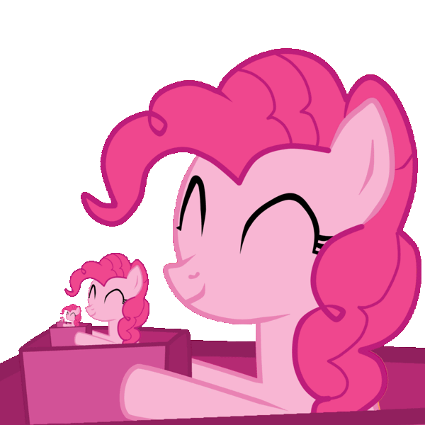 Size: 898x898 | Tagged: safe, artist:eponymouslyeponymous, artist:raingna, derpibooru import, pinkie pie, earth pony, pony, animated, box, cute, diapinkes, droste effect, endless, eyes closed, female, gif, holding, inception, infinity, loop, mare, perfect loop, pinkception, recursion, simple background, smiling, solo, transparent background