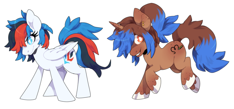 Size: 1662x772 | Tagged: safe, artist:oxy-diamond, derpibooru import, oc, oc:heart sketch, oc:retro city, unofficial characters only, pegasus, pony, unicorn, duo, simple background, transparent background