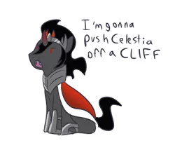 Size: 350x300 | Tagged: safe, artist:enigmadoodles, derpibooru import, king sombra, pony, unicorn, the beginning of the end, chibi, cute, dialogue, jewelry, male, open mouth, pure unfiltered evil, regalia, simple background, sitting, solo, sombradorable, stallion, talking, white background