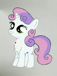 Size: 3024x4032 | Tagged: safe, derpibooru import, sweetie belle, pony, unicorn, cardiophilia, ekg, electrodes, heart monitor, medical, solo, wires