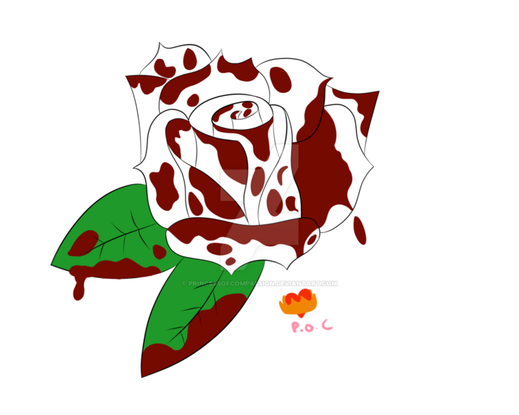 Size: 1024x819 | Tagged: artist:ariathelovely, cutie mark, derpibooru import, dripping blood, semi-grimdark, white rose