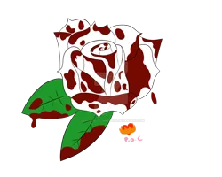 Size: 1024x819 | Tagged: artist:ariathelovely, cutie mark, derpibooru import, dripping blood, semi-grimdark, white rose