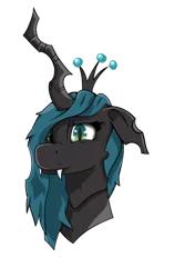 Size: 540x810 | Tagged: artist:rene-owen, changeling, derpibooru import, head, headcanon, queen chrysalis, safe, simple background