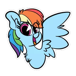 Size: 1500x1500 | Tagged: safe, artist:amethystcutey, derpibooru import, rainbow dash, pegasus, pony, bust, chest fluff, eye clipping through hair, female, filly, looking at you, open mouth, portrait, simple background, solo, spread wings, tongue out, transparent background, wings