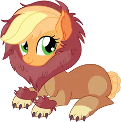 Size: 6664x6715 | Tagged: safe, artist:cyanlightning, derpibooru import, applejack, earth pony, pony, scare master, .svg available, absurd resolution, animal costume, applelion, clothes, costume, cute, ear fluff, ear tufts, female, jackabetes, looking at you, looking up, mare, nightmare night, nightmare night costume, prone, simple background, sitting, smiling, solo, transparent background, vector