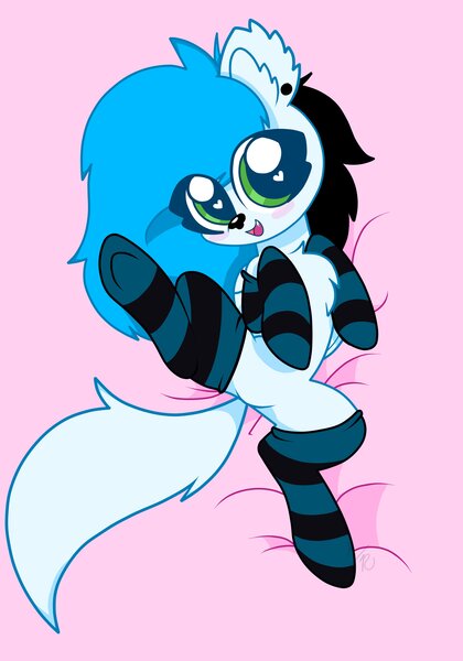 Size: 2866x4096 | Tagged: safe, artist:kittyrosie, derpibooru import, oc, oc:icefluff, unofficial characters only, pony, wolf, wolf pony, adorasexy, big eyes, clothes, cute, fluffy, heart eyes, paws, sexy, socks, solo, striped socks, wingding eyes
