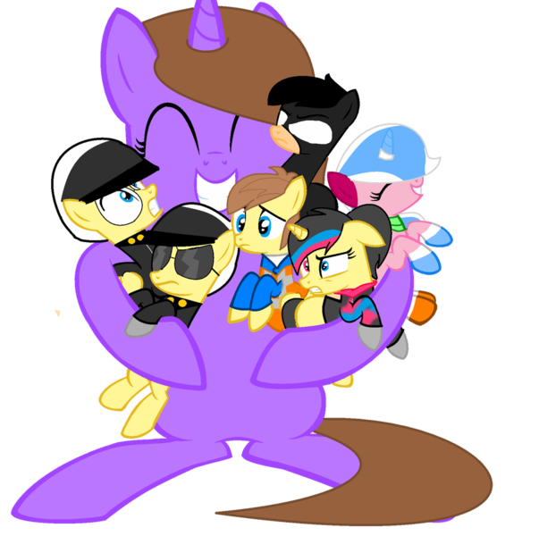 Size: 1024x988 | Tagged: safe, artist:rainbowzforlife, derpibooru import, oc, oc:mae, ponified, pony, batman, emmet brickowski, good cop bad cop, lego, simple background, the lego movie, transparent background, unikitty, wyldstyle