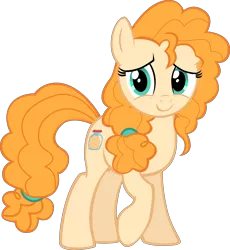 Size: 9688x10522 | Tagged: safe, artist:mrkat7214, derpibooru import, pear butter, earth pony, pony, absurd resolution, cute, female, looking at you, mare, pearabetes, raised hoof, simple background, smiling, smiling at you, solo, transparent background, vector