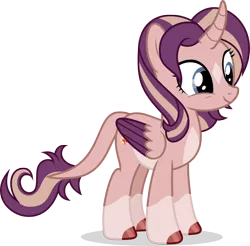 Size: 5000x4914 | Tagged: safe, artist:luckreza8, derpibooru import, oc, oc:shimmering spectacle, unofficial characters only, alicorn, pony, alicorn oc, coat markings, colored wings, colored wingtips, curved horn, female, happy, horn, leonine tail, magical lesbian spawn, magical threesome spawn, mare, multiple parents, offspring, parent:starlight glimmer, parent:sunset shimmer, parent:twilight sparkle, parents:twishimmerglimmer, socks (coat marking), solo, star (coat marking), vector, wings
