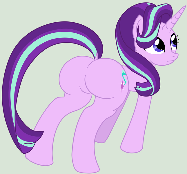 Size: 3766x3504 | Tagged: safe, artist:mysweetstomach, derpibooru import, starlight glimmer, pony, unicorn, butt, female, glimmer glutes, high res, long tail, mare, plot, simple background, solo, the ass was fat