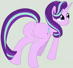 Size: 3766x3504 | Tagged: safe, artist:mysweetstomach, derpibooru import, starlight glimmer, pony, unicorn, butt, female, glimmer glutes, high res, long tail, mare, plot, simple background, solo, the ass was fat