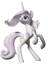 Size: 600x800 | Tagged: safe, artist:clawed-nyasu, derpibooru import, fleur-de-lis, pony, 3d, 3d model, rearing, simple background, solo, transparent background