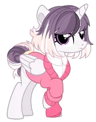 Size: 1832x2320 | Tagged: safe, artist:rosebuddity, derpibooru import, oc, oc:morning star, alicorn, pony, clothes, female, magical lesbian spawn, mare, offspring, parent:fluttershy, parent:twilight sparkle, parents:twishy, simple background, solo, sweater, transparent background