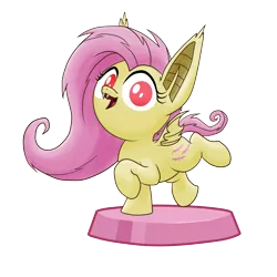 Size: 7087x7087 | Tagged: safe, artist:stewart501st, derpibooru import, part of a set, fluttershy, bat pony, pony, miss pie's monsters, absurd resolution, bat ponified, cute, flutterbat, impossibly large ears, pocket ponies, pocket pony, race swap, red eyes, shyabates, shyabetes, simple background, transparent background