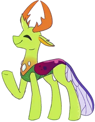 Size: 904x1154 | Tagged: artist:maxieforest, changedling, changeling, cute, dead source, derpibooru import, eyes closed, king thorax, male, profile, quadrupedal, safe, simple background, solo, thorabetes, thorax, transparent background
