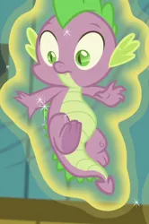 Size: 460x692 | Tagged: a flurry of emotions, claws, cropped, derpibooru import, dragon, levitation, magic, male, safe, screencap, season 7, spike, tail, telekinesis