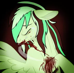 Size: 1024x1010 | Tagged: semi-grimdark, artist:sorrowfuldownpour, derpibooru import, oc, oc:gloomy feathers, pony, blood, cutting, dark, pain, self harm, suicidal