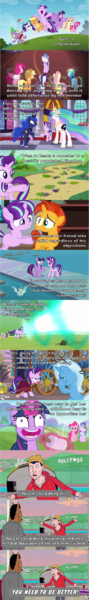 Size: 830x5574 | Tagged: safe, derpibooru import, edit, edited screencap, screencap, applejack, citrine spark, discord, fire quacker, fluttershy, huckleberry, pinkie pie, princess celestia, princess luna, rainbow dash, rarity, sandbar, silverstream, spike, starlight glimmer, sunburst, trixie, twilight sparkle, twilight sparkle (alicorn), yona, alicorn, draconequus, dragon, earth pony, hippogriff, pegasus, pony, unicorn, yak, a matter of principals, a royal problem, every little thing she does, road to friendship, school daze, season 5, season 6, season 7, season 8, starlight the hypnotist, the cutie re-mark, to change a changeling, uncommon bond, spoiler:interseason shorts, spoiler:s08, angry, beam, blatant lies, bojack horseman, book, canterlot, caption, comic, crazy face, crying, cutie mark, drama, faic, female, friendship student, glowing eyes, kite, kite flying, leaves, magic, male, mane seven, mane six, mare, meme, op is trying too hard, op is wrong, school of friendship, screencap comic, starlight drama, swearing, text, trixie's wagon, twilight's castle, vulgar, water