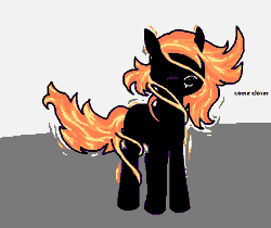 Size: 636x535 | Tagged: safe, anonymous artist, derpibooru import, ponified, black hole pony, pony, black hole, blushing, female, mare, messier 87, no eyes, solo, text
