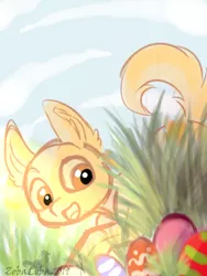 Size: 600x800 | Tagged: safe, artist:zobaloba, derpibooru import, oc, pony, advertisement, auction, commission, easter, easter egg, grass, holiday, sketch, sky, solo, your character here