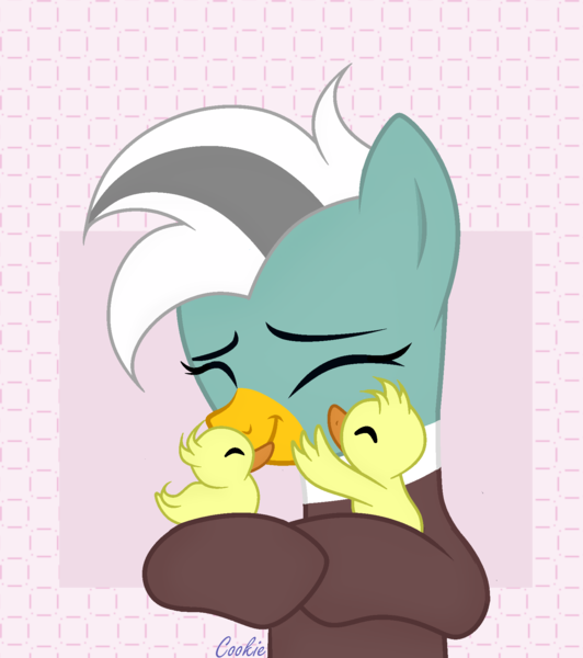 Size: 1590x1794 | Tagged: safe, derpibooru import, oc, oc:duk, bird, duck, duck pony, pony, cute, diabetes, duckling, female, happy, hug, quack, quak, solo