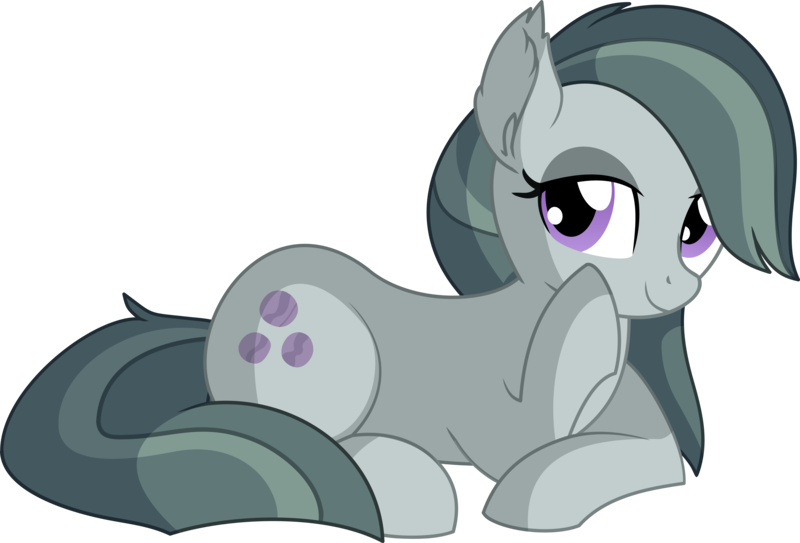 Size: 7997x5424 | Tagged: safe, artist:cyanlightning, derpibooru import, marble pie, earth pony, pony, .svg available, absurd resolution, chest fluff, cute, ear fluff, ear tufts, eyeshadow, female, leaning, lidded eyes, looking at you, makeup, marblebetes, mare, prone, simple background, sitting, smiling, solo, transparent background, vector