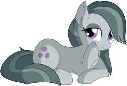 Size: 7997x5424 | Tagged: safe, artist:cyanlightning, derpibooru import, marble pie, earth pony, pony, .svg available, absurd resolution, chest fluff, cute, ear fluff, ear tufts, eyeshadow, female, leaning, lidded eyes, looking at you, makeup, marblebetes, mare, prone, simple background, sitting, smiling, solo, transparent background, vector