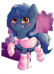 Size: 1000x1370 | Tagged: safe, artist:kotgl, derpibooru import, oc, oc:starlight blossom, unofficial characters only, pony, unicorn, clothes, cute, female, filly, sketch, socks, solo, striped socks, sugar cane