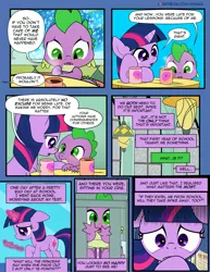 Size: 1275x1650 | Tagged: safe, artist:dsana, derpibooru import, spike, twilight sparkle, dragon, pony, unicorn, comic:the shadow shard, chocolate, comic, crying, cute, dialogue, duo, female, filly, filly twilight sparkle, flashback, food, hot chocolate, male, patreon, patreon logo, spikabetes, twiabetes, unicorn twilight, younger