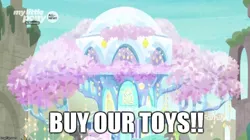 Size: 888x499 | Tagged: buy our toys, caption, derpibooru import, discovery family logo, edit, edited screencap, image macro, meme, safe, screencap, text, toynetic, treehouse of harmony, uprooted