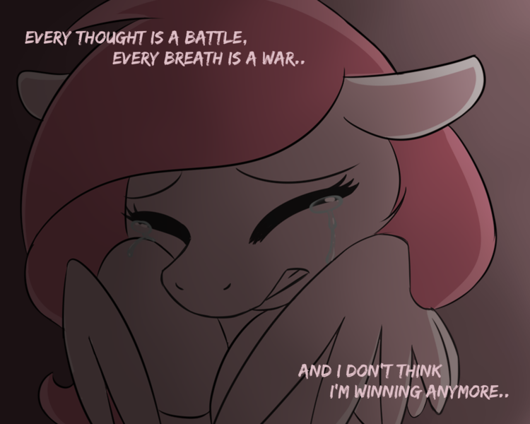 Size: 2560x2048 | Tagged: safe, artist:sugar morning, derpibooru import, oc, oc:sugar morning, unofficial characters only, pegasus, pony, bust, crying, depressed, female, mare, portrait, sad, solo, text, vent, vent art, wings