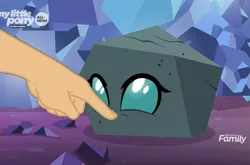 Size: 1629x1075 | Tagged: boop, boop edit, changedling, changeling, derpibooru import, discovery family logo, disembodied hand, disguise, disguised changeling, edit, edited screencap, finger, hand, ocellus, rock, safe, screencap, uprooted