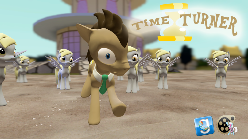 Size: 1600x900 | Tagged: safe, artist:beardeddoomguy, derpibooru import, derpy hooves, doctor whooves, photo finish, rainbow dash, time turner, pony, .zip file at source, 3d, 3d model, downloadable, gmod, source filmmaker