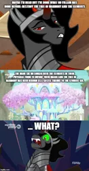 Size: 500x951 | Tagged: safe, derpibooru import, edit, edited screencap, screencap, king sombra, pony, unicorn, the beginning of the end, uprooted, all for nothing, armor, black mane, cape, clothes, comic, cropped, crown, crystal, discovery family logo, fabulous, fangs, funny face, green eyes, harmy castle, jewelry, majestic, male, meme, open mouth, red eyes, red horn, regalia, screencap comic, shocked, smug, solo, stallion, stupid sexy sombra, teeth, treehouse of harmony