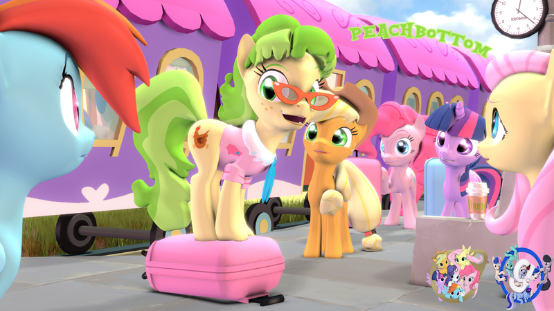 Size: 3840x2160 | Tagged: safe, artist:beardeddoomguy, artist:hooves-art, derpibooru import, applejack, bon bon, chickadee, derpy hooves, fluttershy, lyra heartstrings, minuette, ms. peachbottom, octavia melody, pinkie pie, rainbow dash, rarity, sweetie drops, twilight sparkle, twilight sparkle (alicorn), vinyl scratch, alicorn, pony, .zip file at source, 3d, 3d model, commission, downloadable, gmod, mane six, source filmmaker