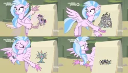 Size: 2672x1532 | Tagged: comic, derpibooru import, discovery family logo, edit, edited screencap, exploitable meme, female, hippogriff, mare, meme, meme origin, safe, school of friendship, screencap, screencap comic, silverstream, silverstream's plan, treelight sparkle, tree of harmony, uprooted